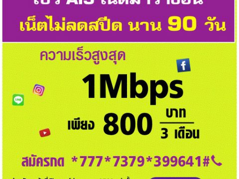 เน็ตวันทูคอล 90 วัน ไม่ลดสปีด